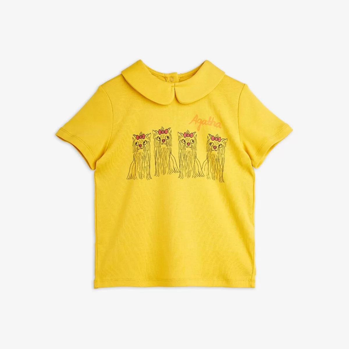 Sale Mini Rodini Agatha Dogs T-shirt med Krage