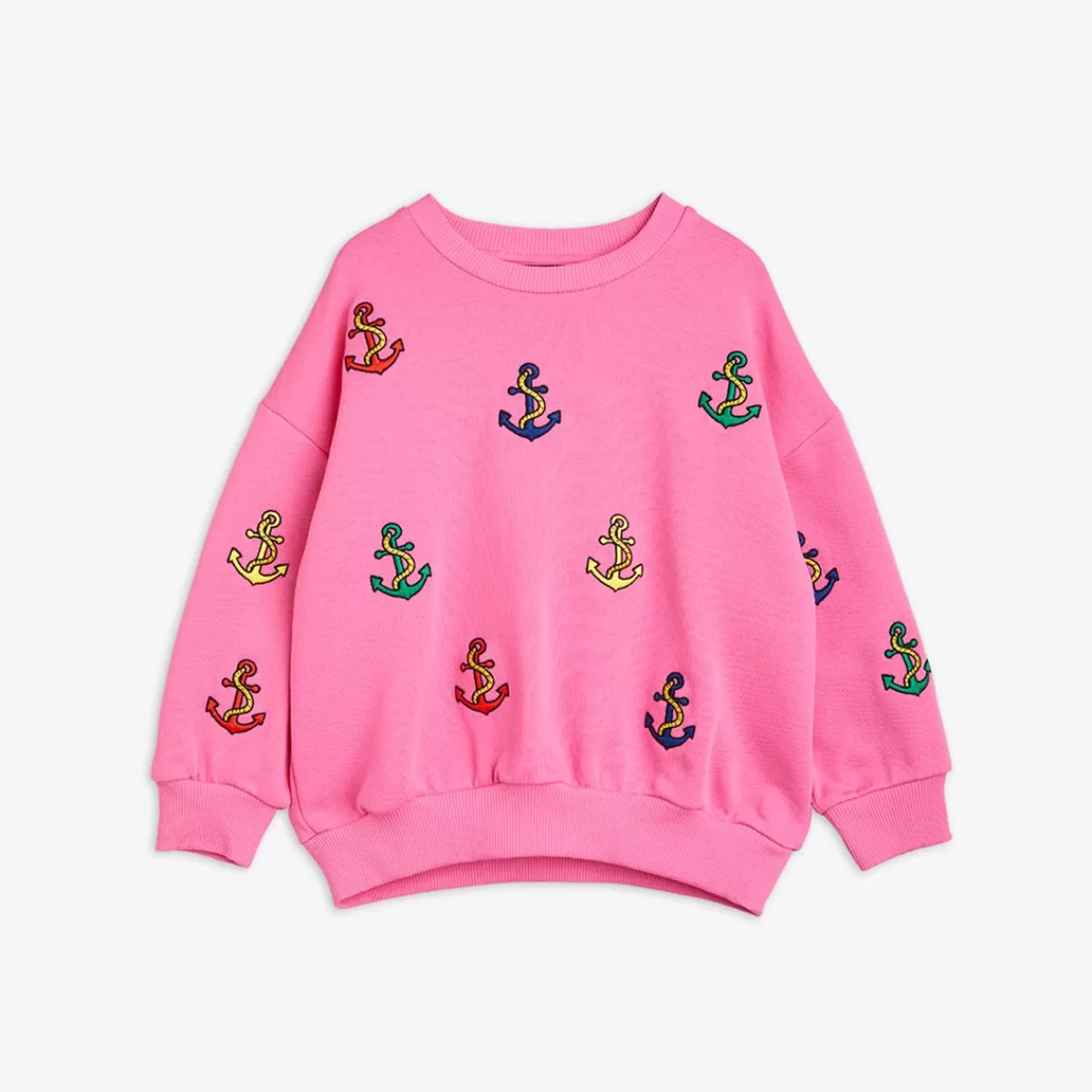 Online Mini Rodini Anchor Broderad Sweatshirt Rosa