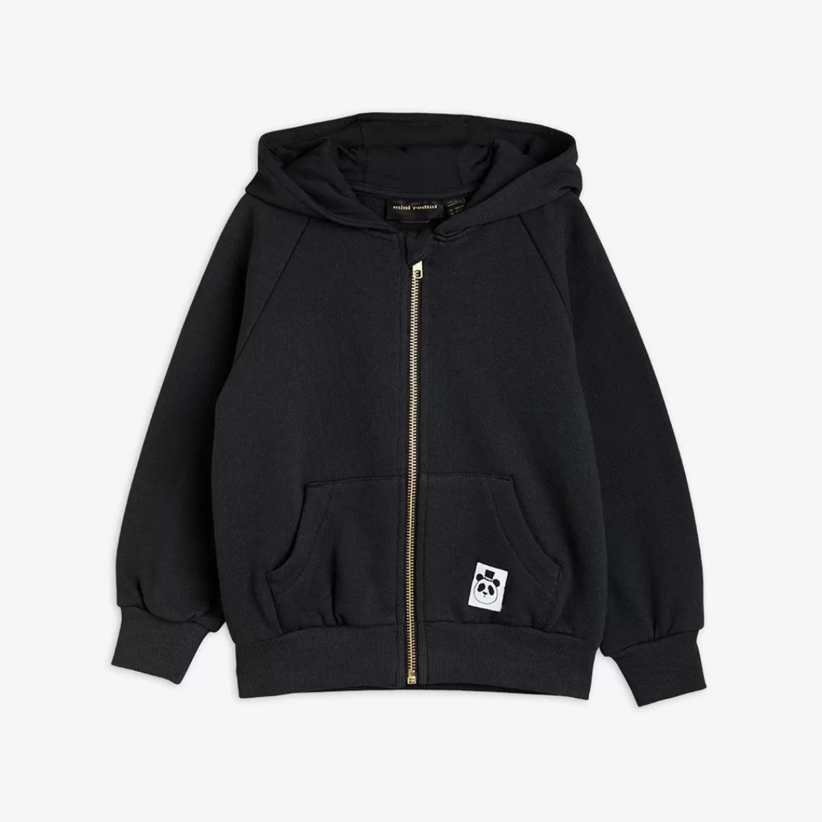 Shop Mini Rodini Basic Hoodie med Dragkedja Svart