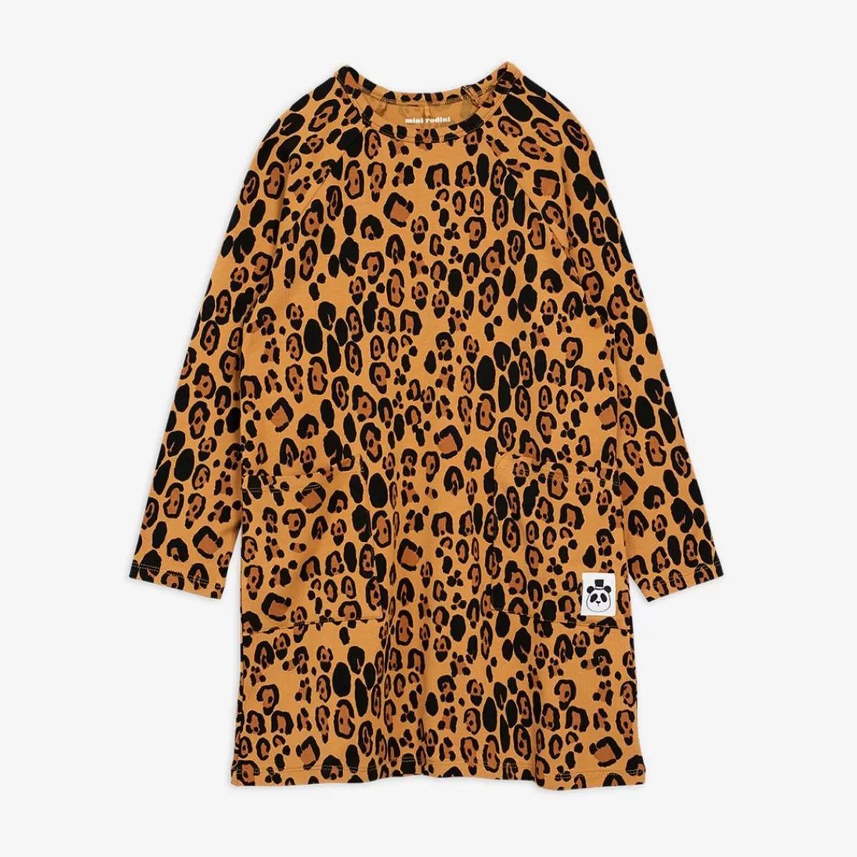 Best Sale Mini Rodini Basic Leopard Långärmad Klänning