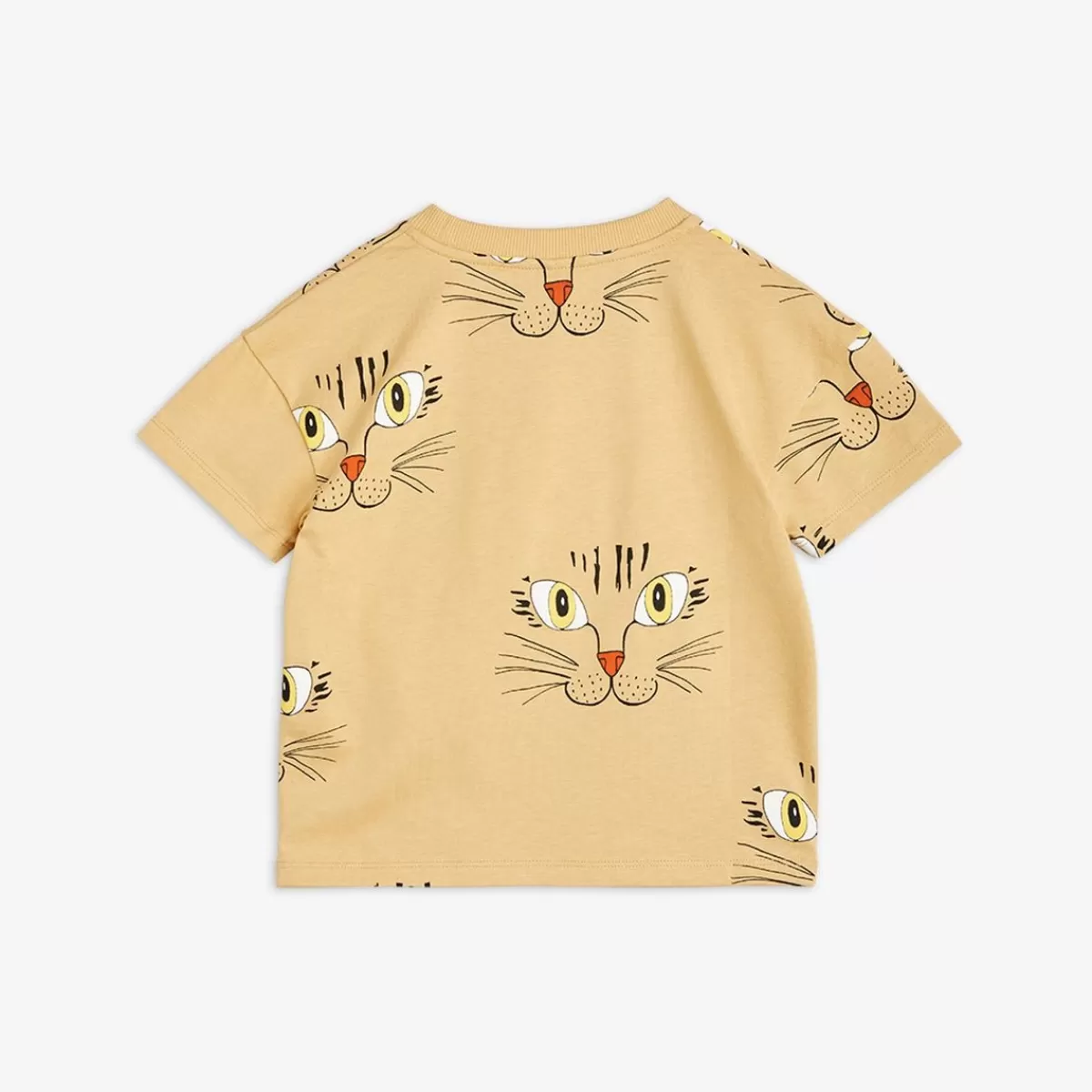 Flash Sale Mini Rodini Cat Face T-Shirt Beige