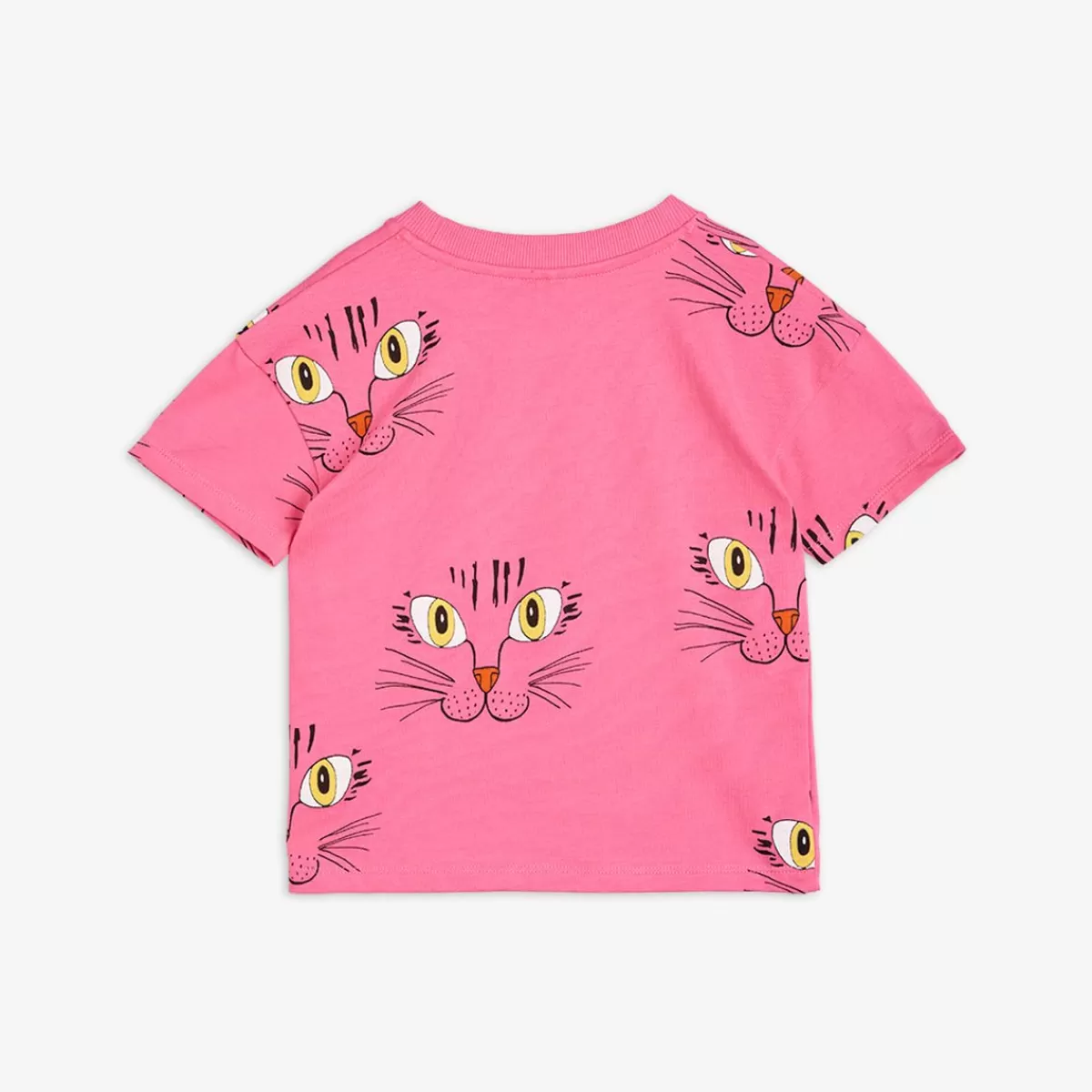 New Mini Rodini Cat Face T-Shirt Rosa