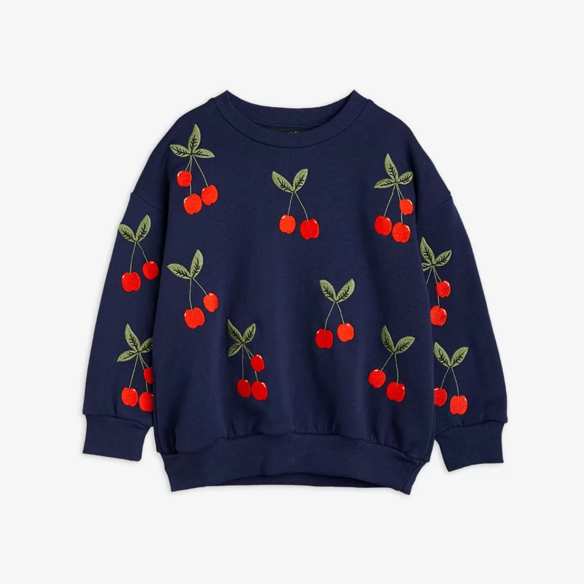 Store Mini Rodini Cherry Broderad Sweatshirt Blå Blue