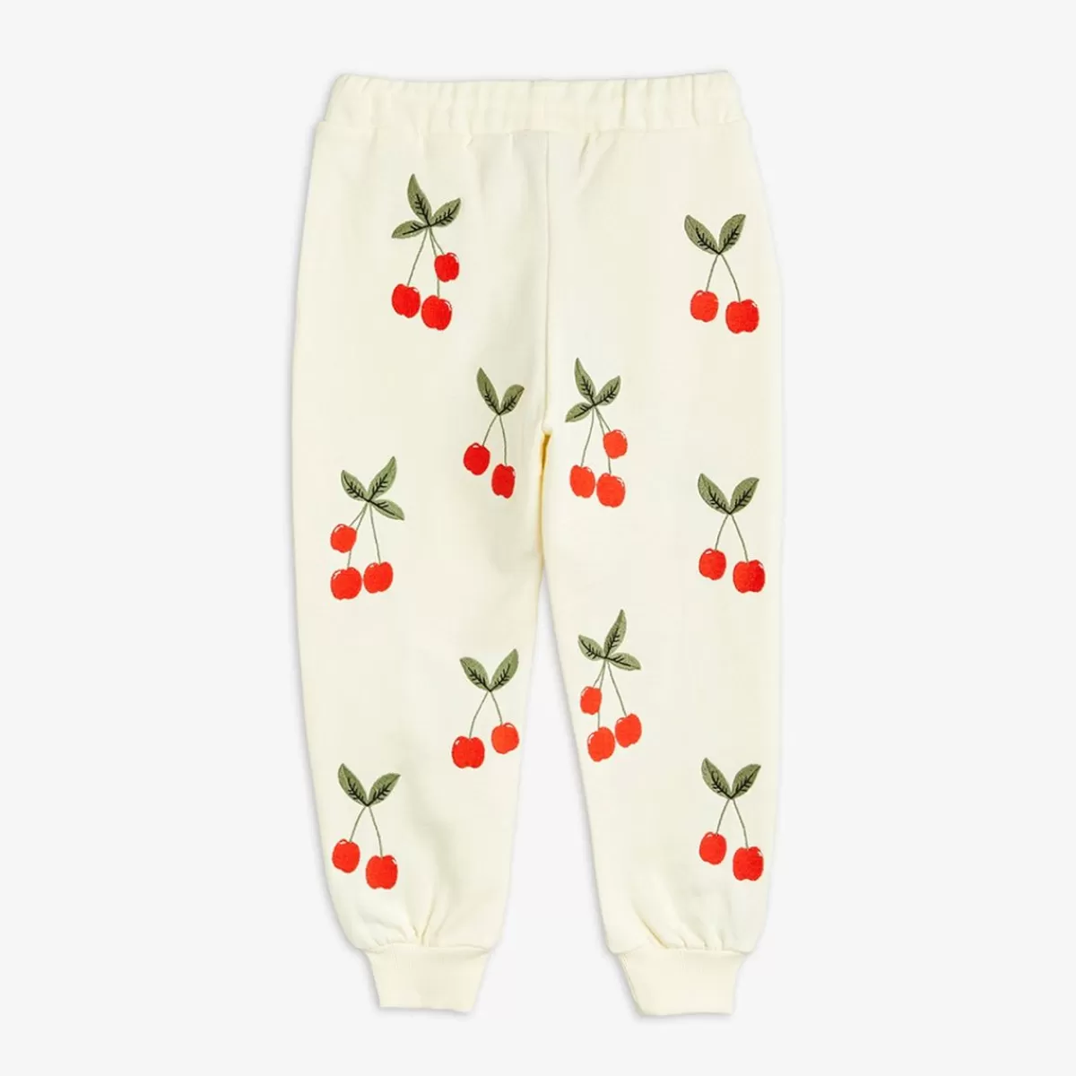 New Mini Rodini Cherry Broderade Sweatpants Offwhite