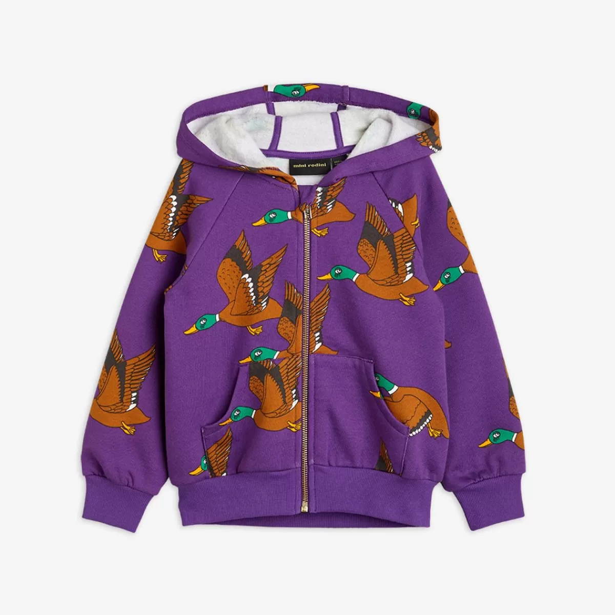 Outlet Mini Rodini Ducks Hoodie med Dragkedja