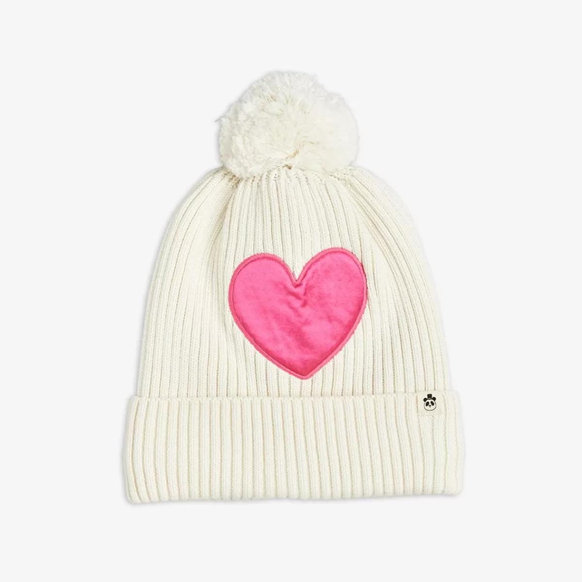 Discount Mini Rodini Hearts Stickad Beanie Vit