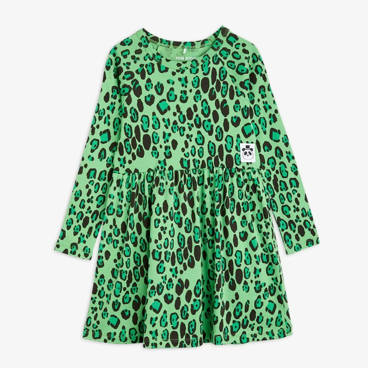 Flash Sale Mini Rodini Leopard Långärmad Klänning Grön