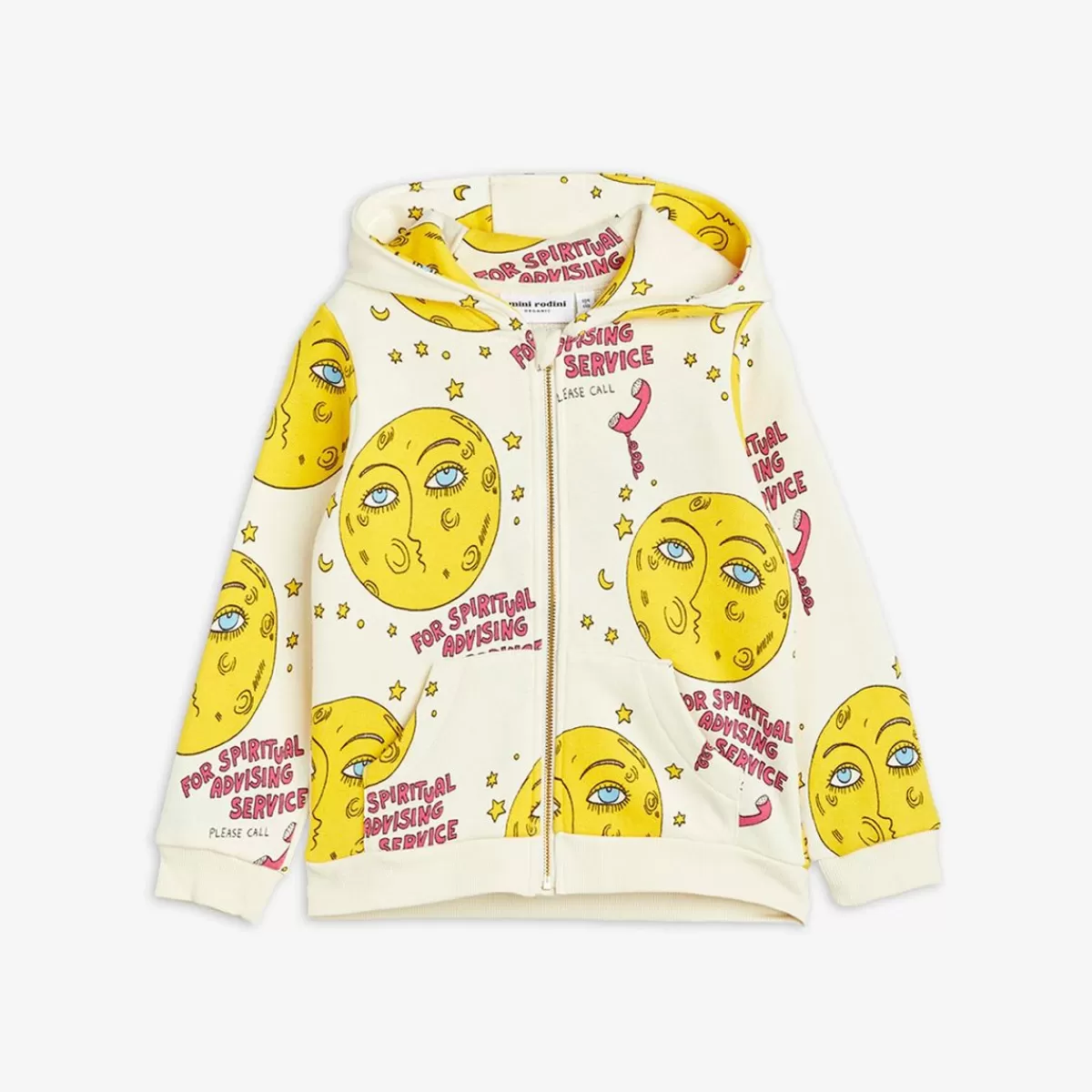 Discount Mini Rodini Moon Hoodie med Dragkedja