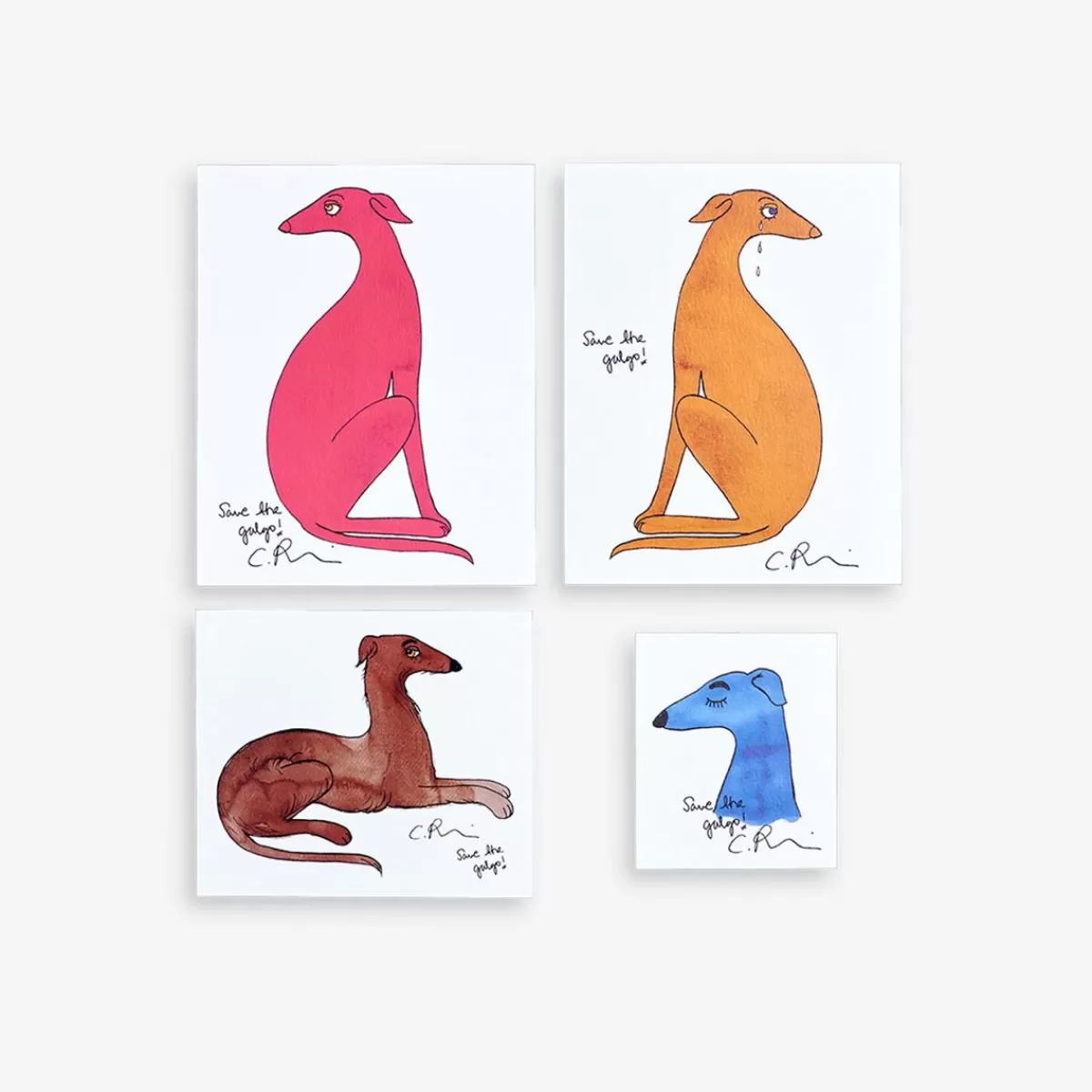 Online Mini Rodini 4-pack Wall Art Posters Save the Galgo