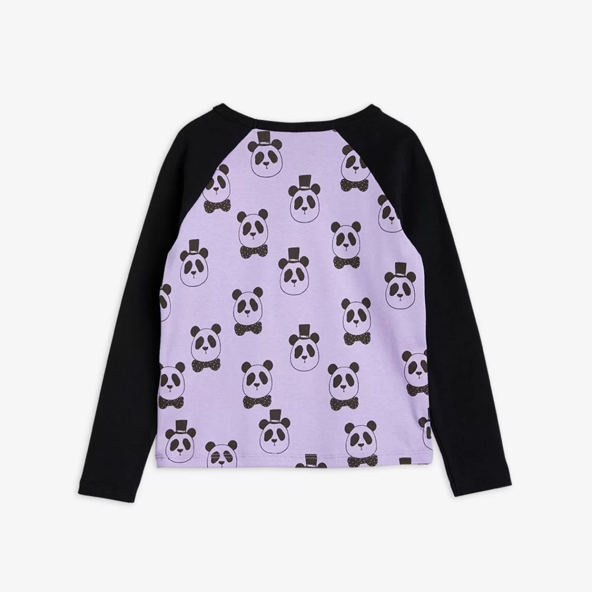 Fashion Mini Rodini Panda Raglan Långärmad T-shirt Lila Purple