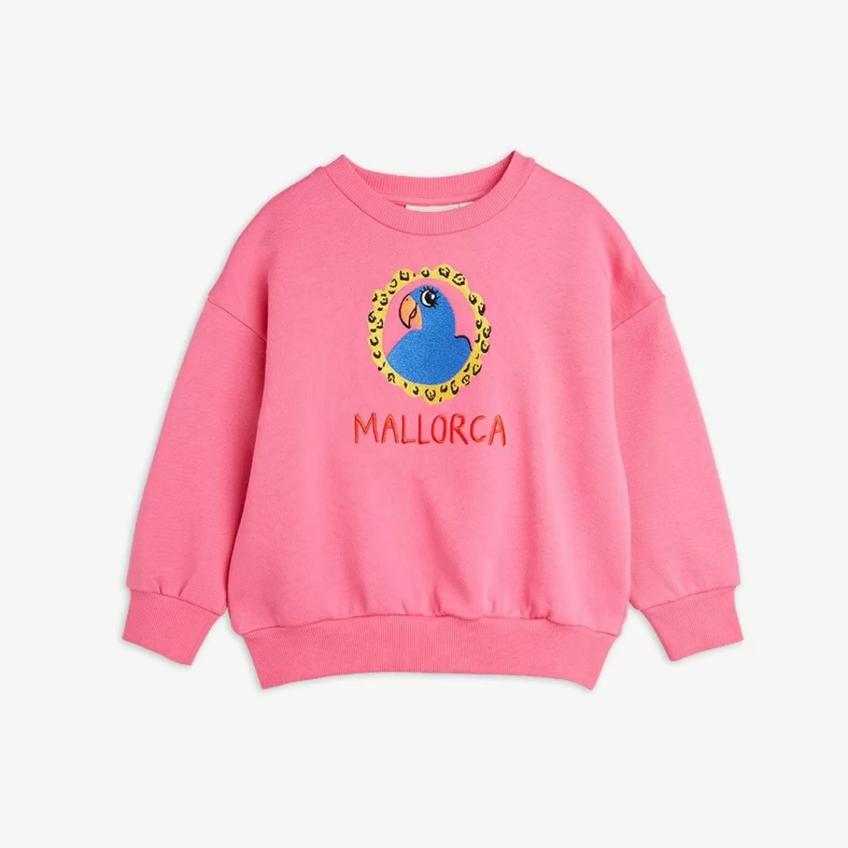 Sale Mini Rodini Parrot Broderad Sweatshirt rosa