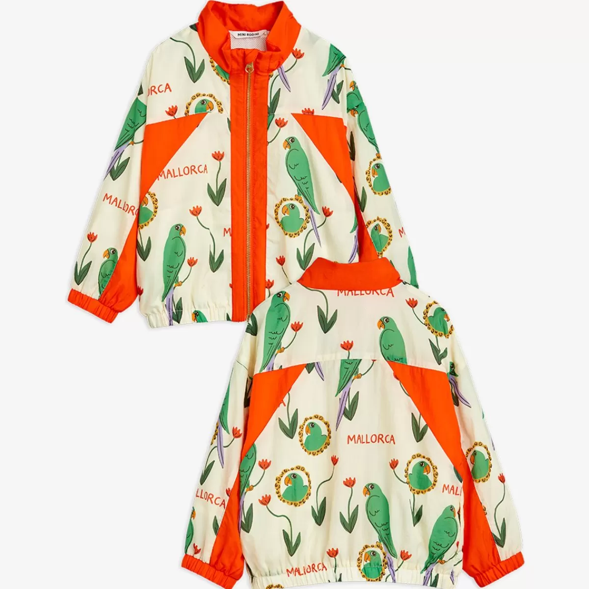 Store Mini Rodini Parrots Track Jacket i Nylon