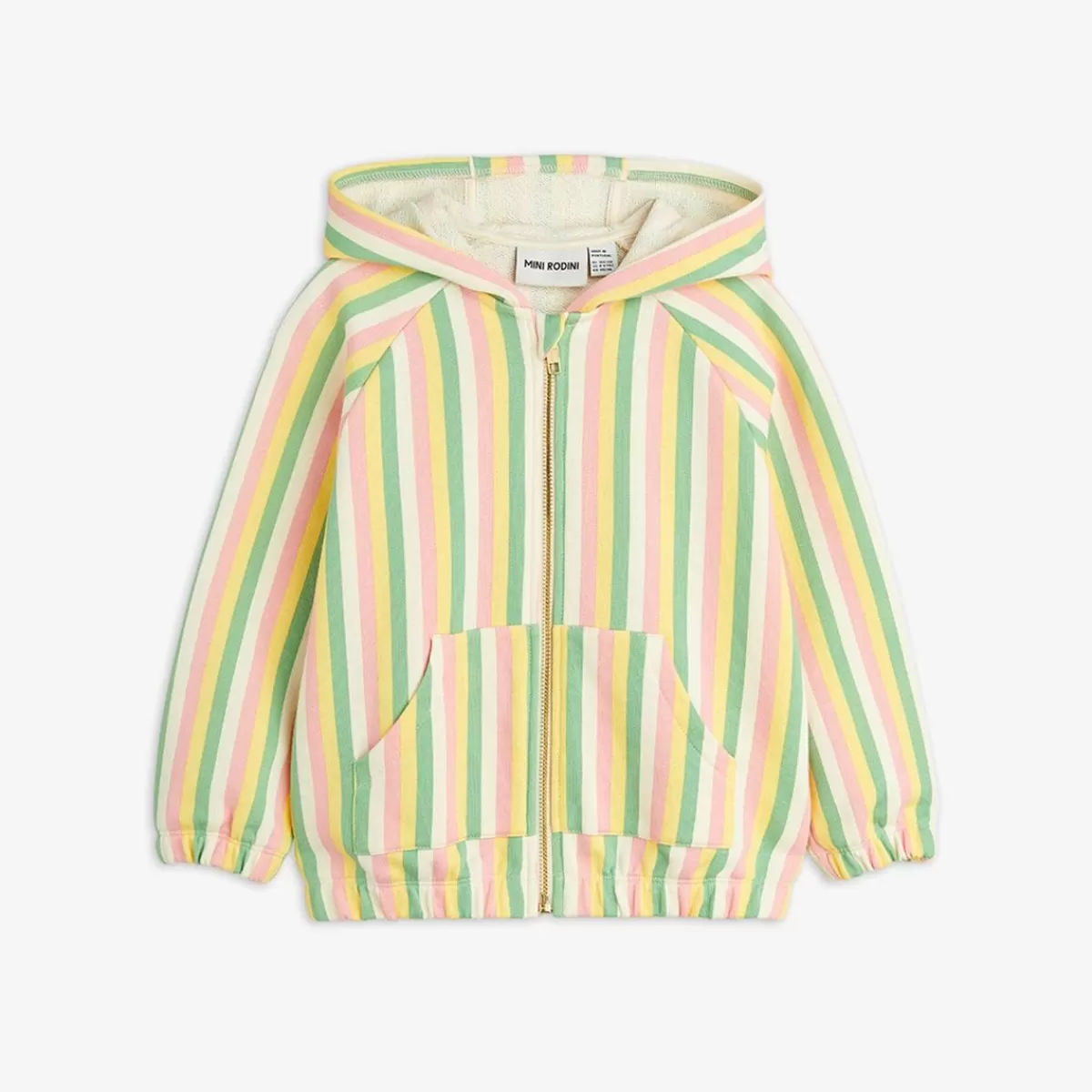 Cheap Mini Rodini Pastel Stripe Hoodie med Dragkedja