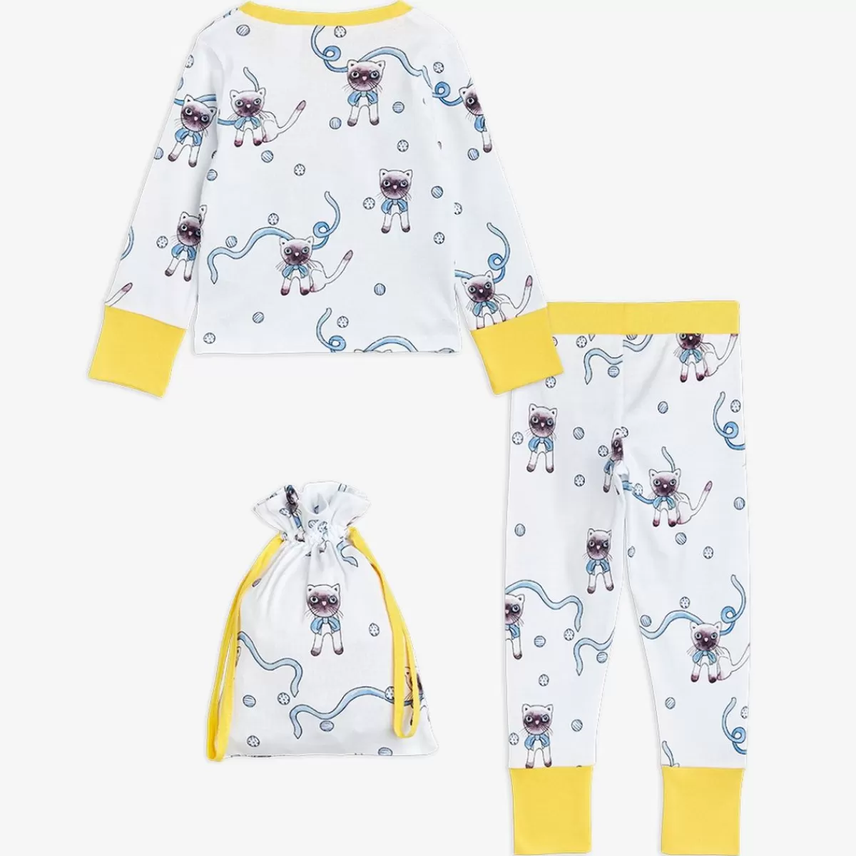 Fashion Mini Rodini Siamese Cat Pyjamasset Vit