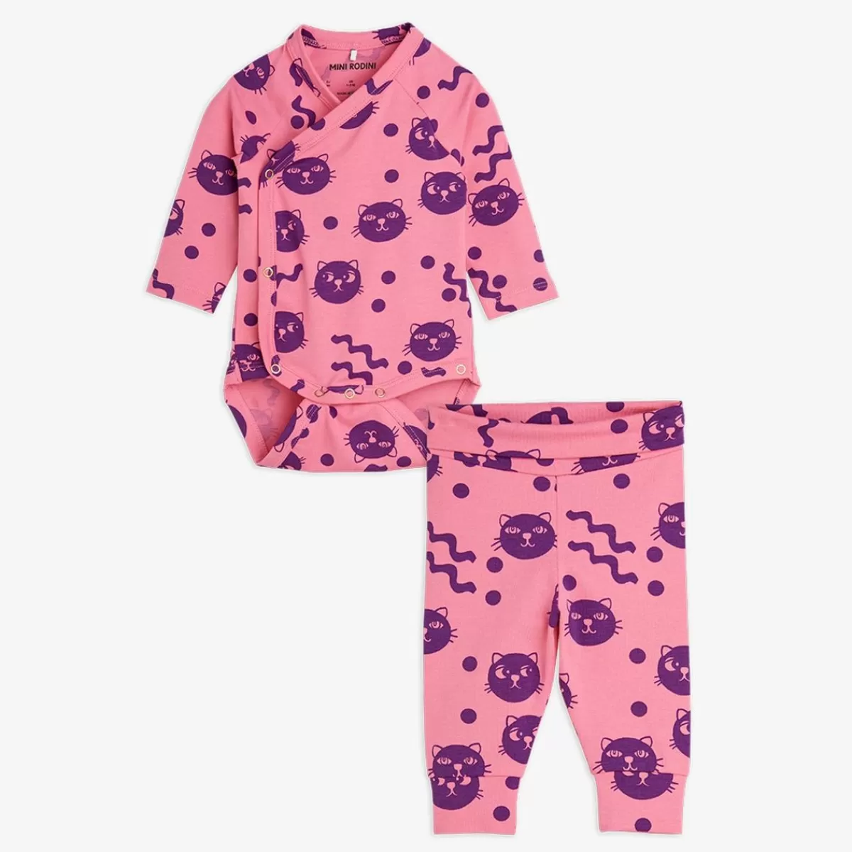 Online Mini Rodini Squiggly Cats Baby Set