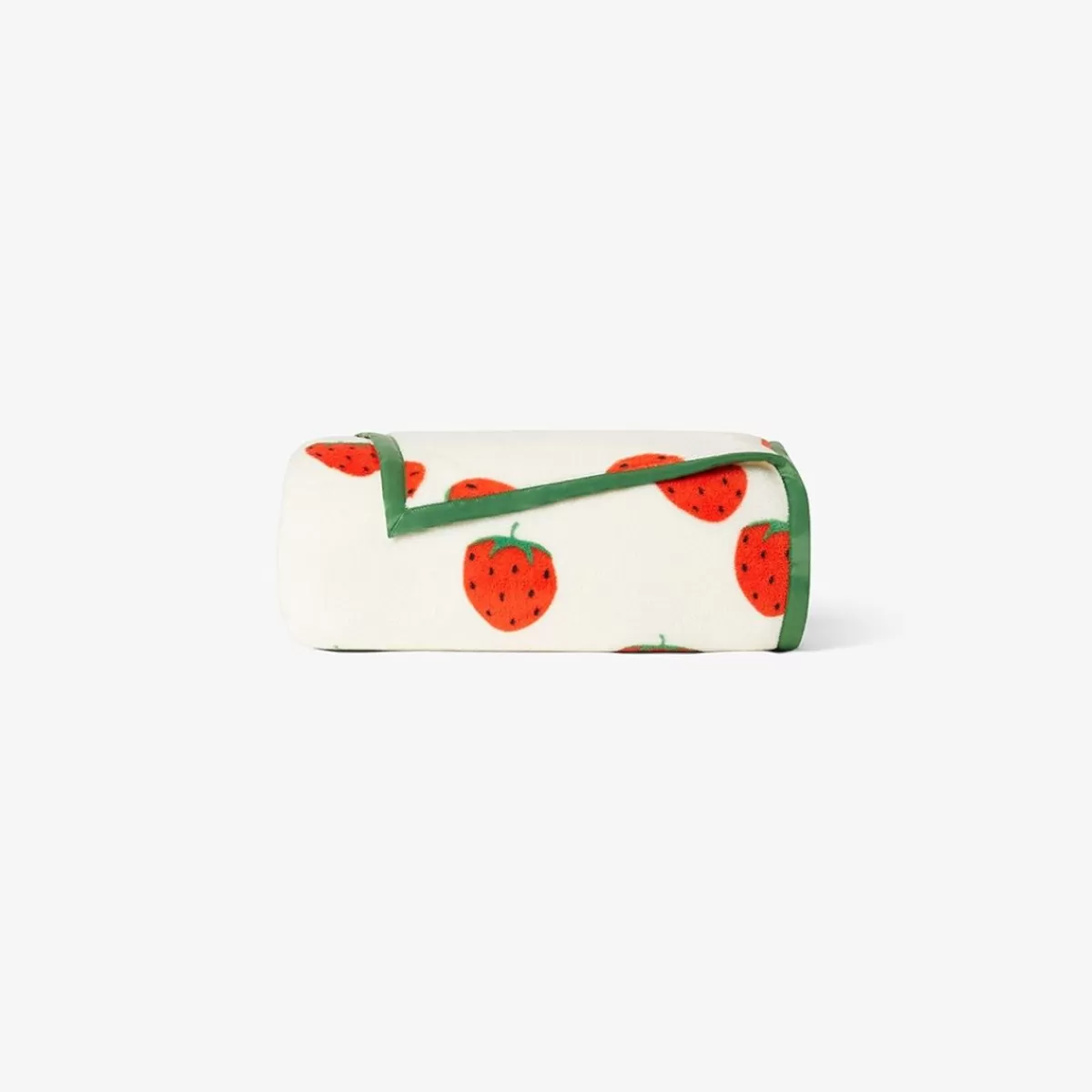 Clearance Mini Rodini Strawberries Överkast i fleece Offwhite