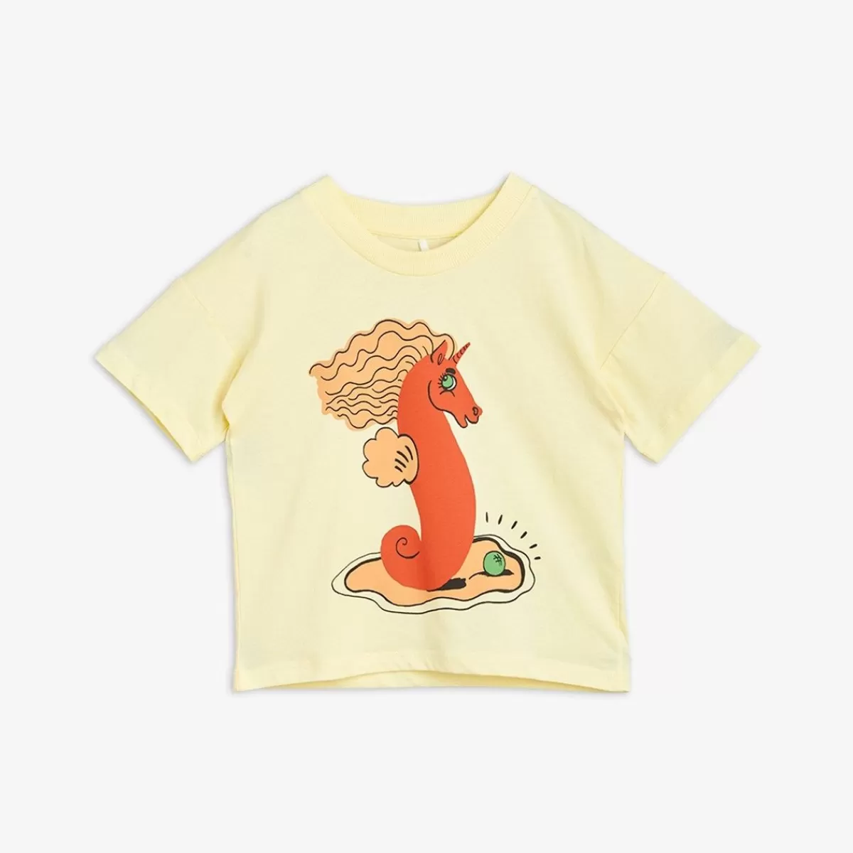 Fashion Mini Rodini Unicorn Seahorse T-Shirt Gul