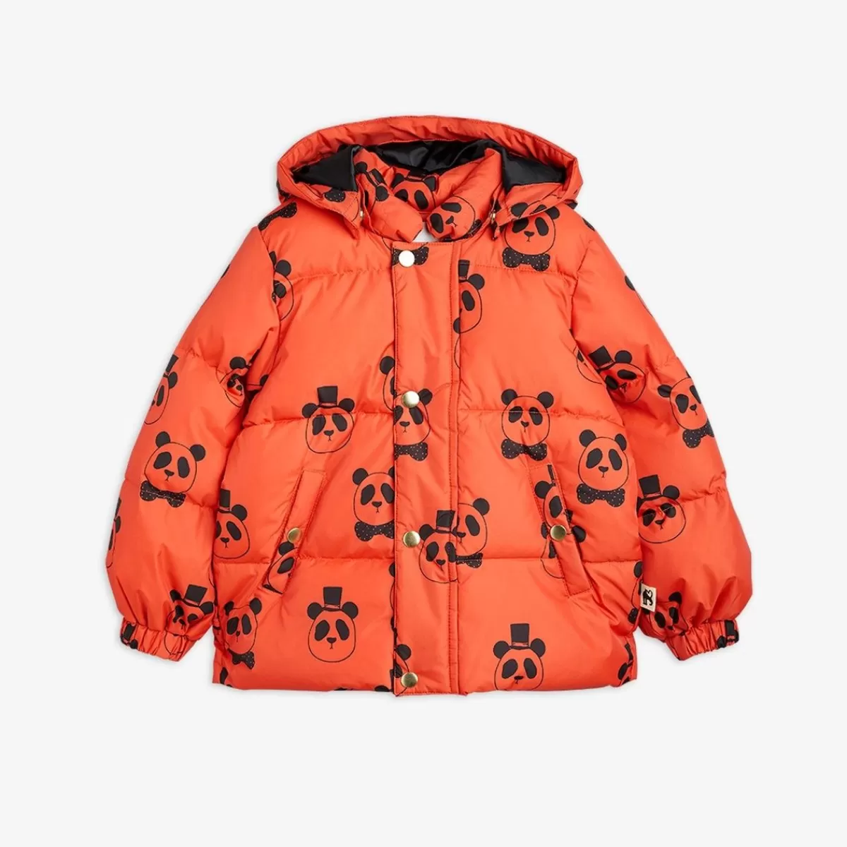 Sale Mini Rodini Upcyclad Panda Puffjacka Orange