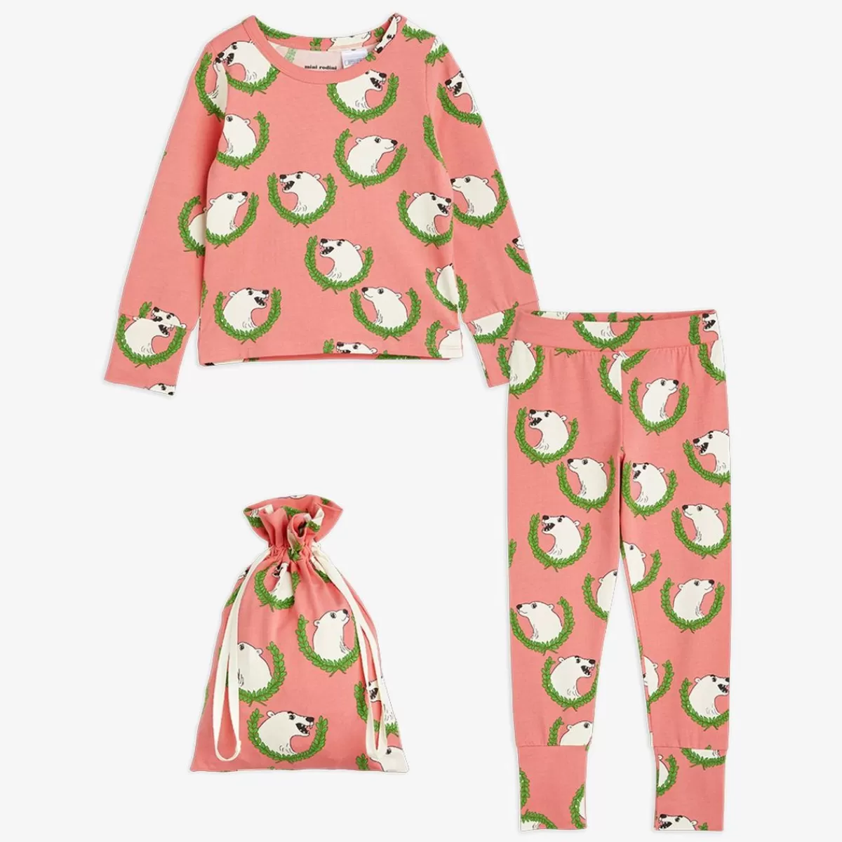 Sale Mini Rodini Upcyclat Polar Bear Pyjamas Set Pink