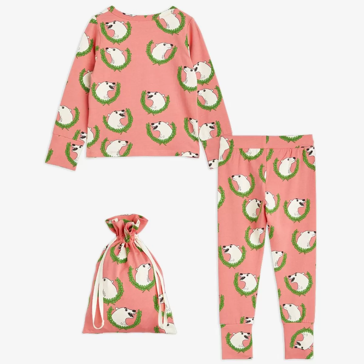 Sale Mini Rodini Upcyclat Polar Bear Pyjamas Set Pink