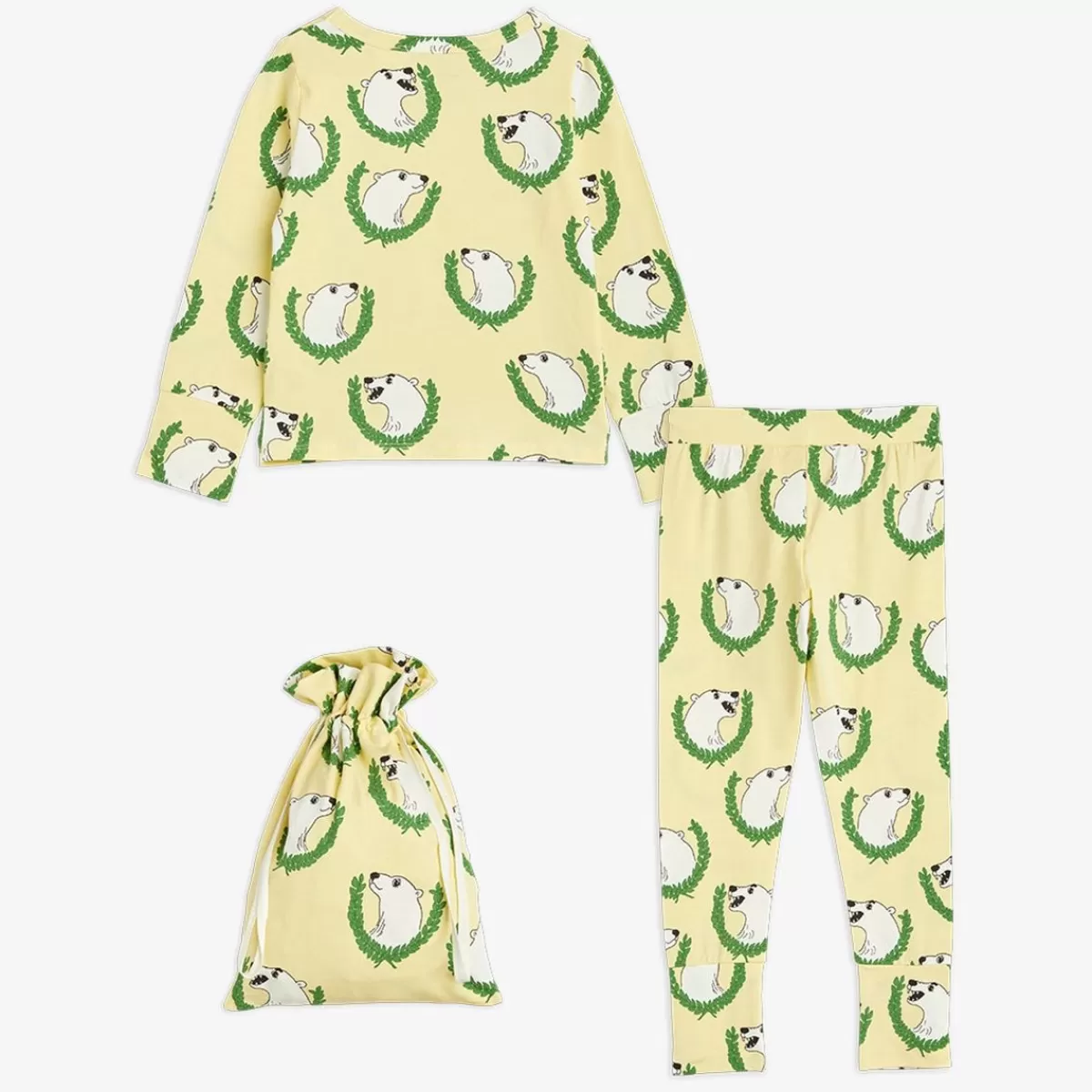 Discount Mini Rodini Upcyclat Polar Bear Pyjamas Set Yellow